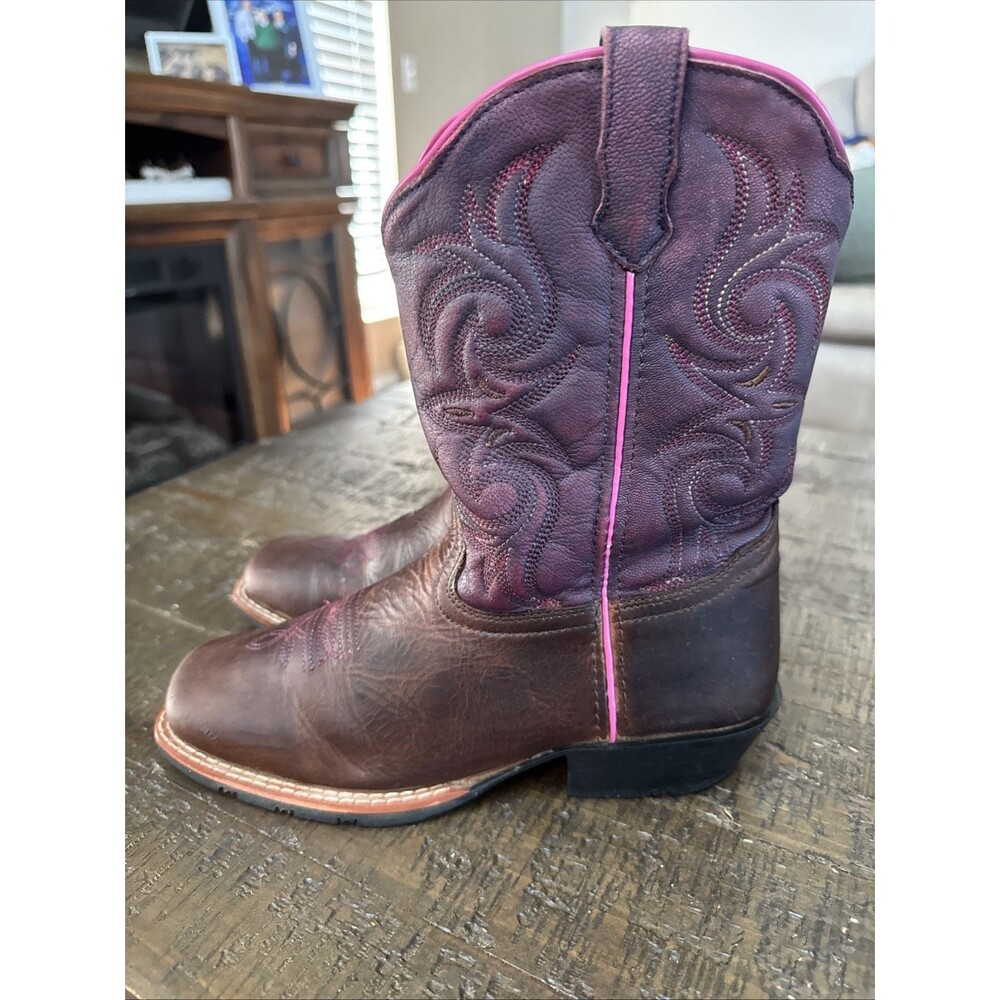 Dan Post Purple Square Toe Majesty Western Cowboy Boots Girl’s Size 5 Women’s 7